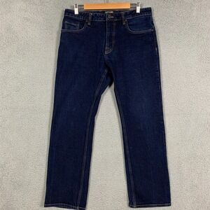 Tecovas Straight Jeans Mens 34 x 30 Blue Dark Wash Stretch Premium Denim Western